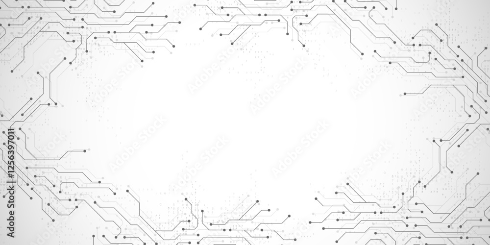 Poster circuit board digital abstract background. motherboard technology texture design. ai semiconductor a
