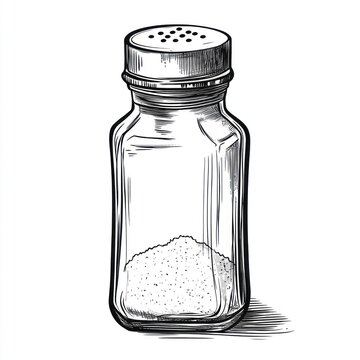 recommend clip art: A Glass Salt Shaker Filled With Salt