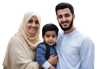 PNG Happy Arabic family cheerful adult child.