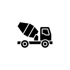 cement truck icon Simple thin line logo