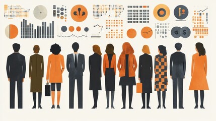 Diverse Group of Business Professionals Analyzing Graphs and Charts in a Data-Driven Conference Meeting Environment Focused on Strategy and Innovation