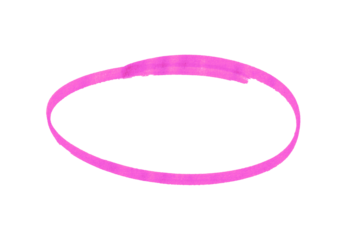Hand-drawn pink marker circle isolated on a transparent background, brushstroke oval shape for design elements, highlighting, underlining,
