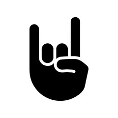 rock gesture icon Simple thin line logo
