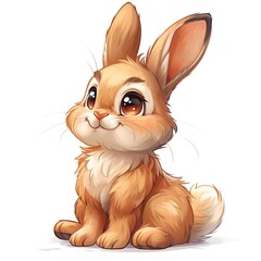 Cartoon-style bunny with big ears and a cute expression