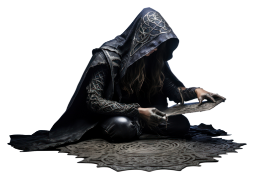 PNG Necromancy women sorcerer adult black