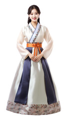 Fototapeta premium PNG Korean women dress tradition costume.