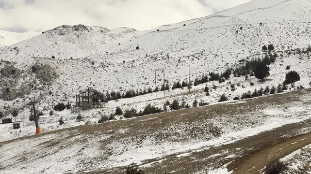 Ski lift snow. High quality video