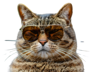 PNG Tabby Cat with Sunglasses sunglasses animal mammal.