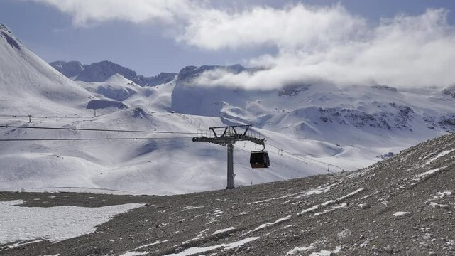 Ski lift snow. High quality video
