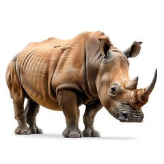 Fototapeta premium Realistic Rhino Illustration, Perfectly Isolated on White