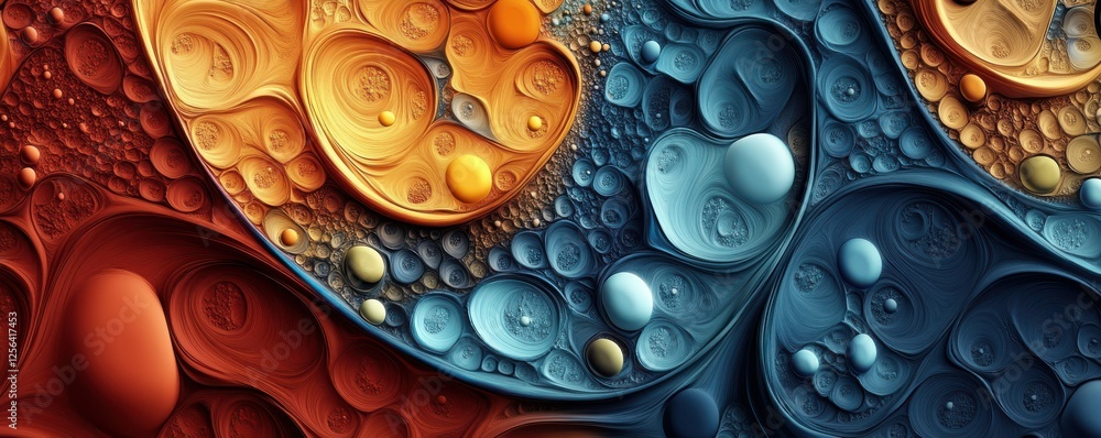 Aufkleber vibrant abstract digital art with colorful swirling patterns and textured layers