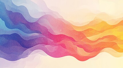 Fototapeta premium Abstract art featuring vibrant, flowing waves of color. A spectrum of blues, pinks, and oranges create a dynamic, dreamy effect.