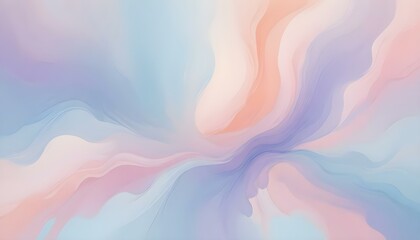 Fototapeta premium Composición abstracta con trazos suaves y mezclados en colores pastel que incluyen azul claro, lavanda, rosa y melocotón, creando una textura armoniosa y fluida
