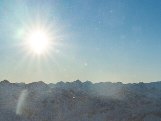sunset over the mountains