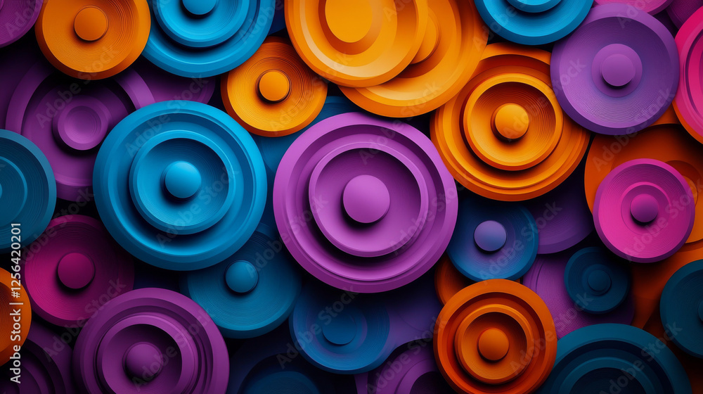 Poster a seamless background of circular patterns. seamless patterns from shapes color. a star-shaped patte