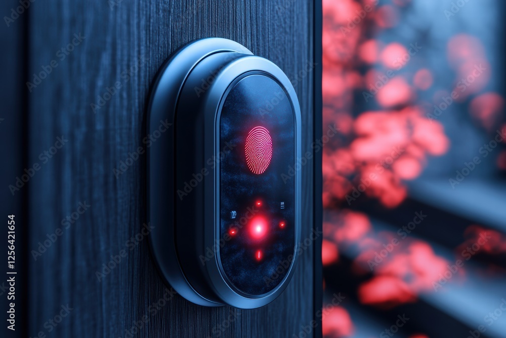 Poster biometric lock with fingerprint sensor enhancing security in modern environments