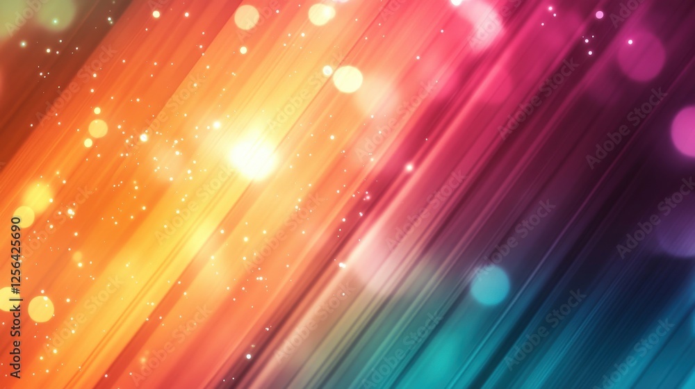Poster abstract diagonal lines colorful bokeh background