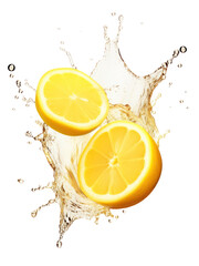 PNG Floating lemon splash background fruit accessories.