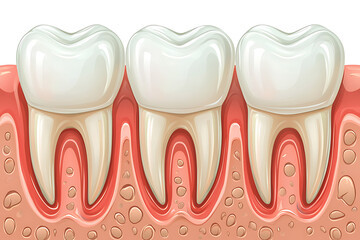 A clean and modern vector illustration of a tooth, featuring smooth lines and minimalistic design