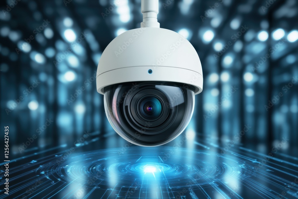 Poster high-resolution motion detection camera capturing activity in a secure environment