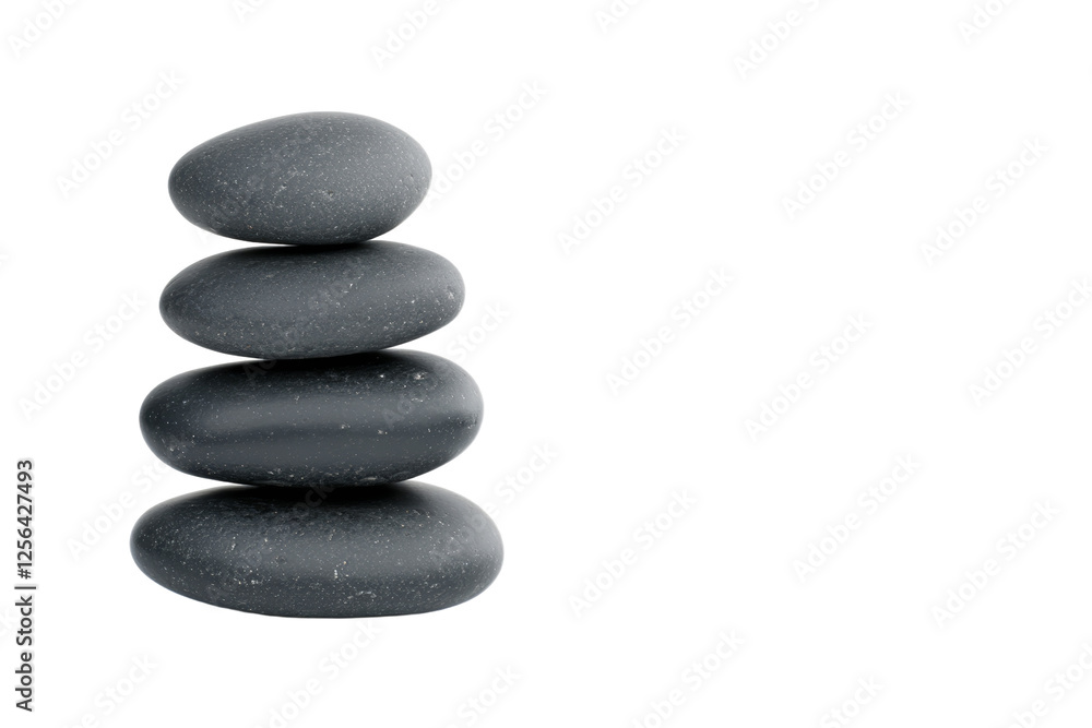 Poster stack of four large rocks on a white background