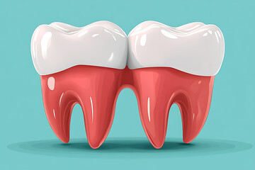 A clean and modern vector illustration of a tooth, featuring smooth lines and minimalistic design