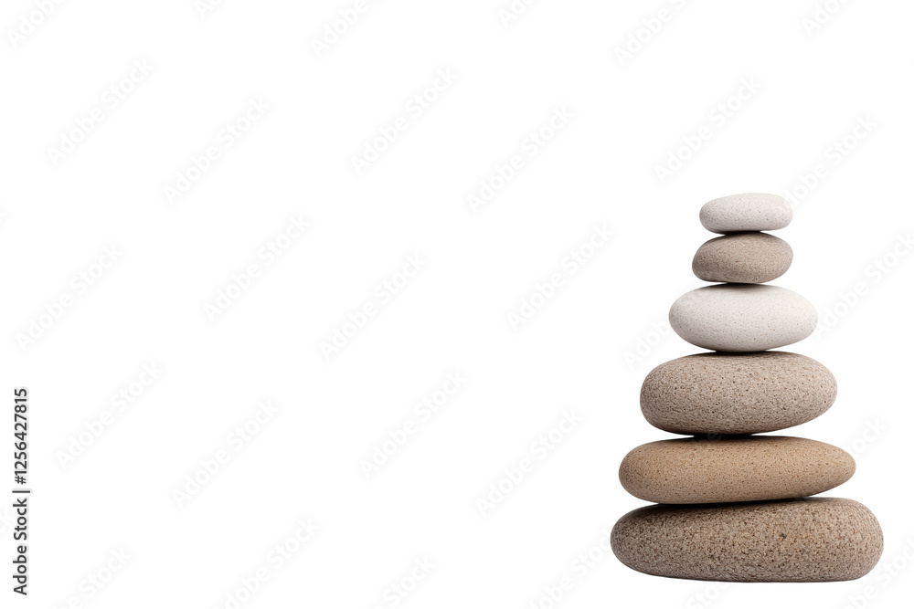 Poster stack of rocks is on a white background
