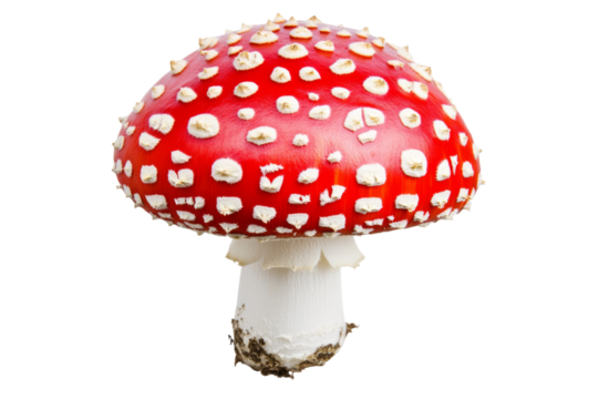 Red mushroom with white spots on it