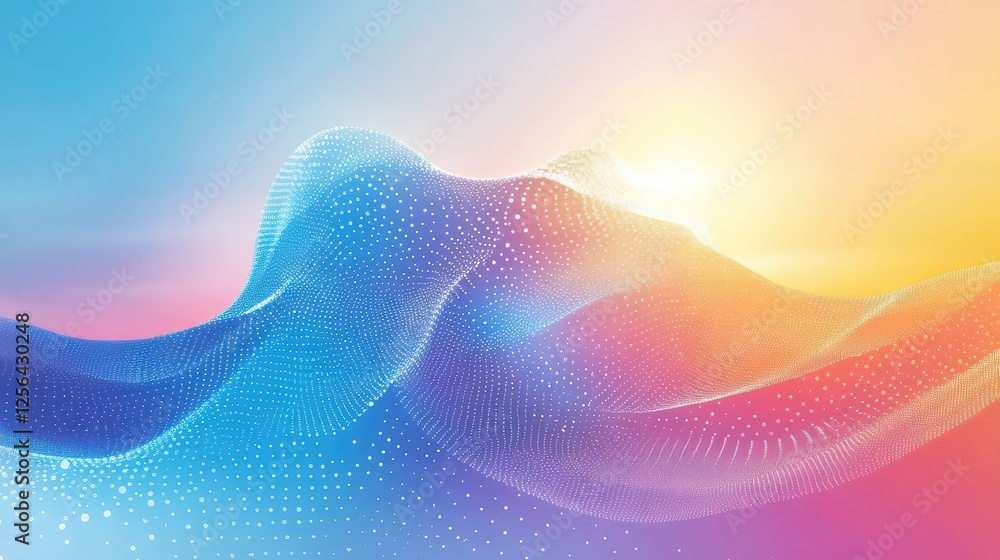 Poster abstract colorful wave particle background design