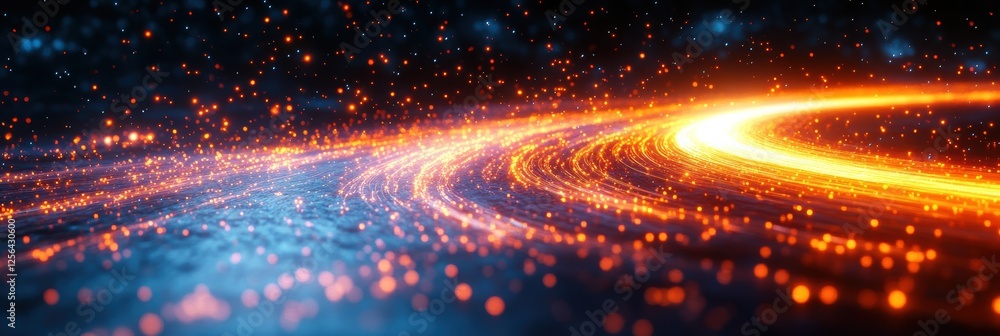 Poster Dynamic background featuring blurred lines symbolizing data flow and technological advancement