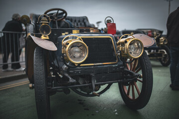 Vintage, veteran cars on a event in Brighton, East Sussex,