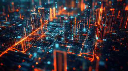 Fototapeta premium Vector map pin pointer. 3D city.