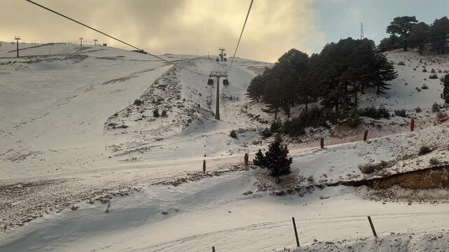 Ski lift snow. High quality video