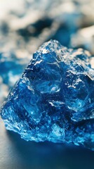 Obraz premium Beautiful blue crystal rock showcasing vibrant colors and intricate textures in natural light