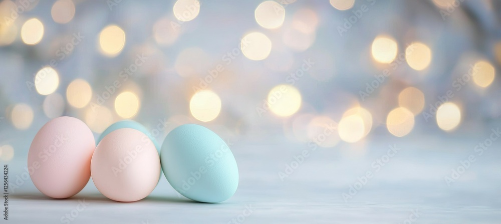 Poster group of four eggs are arranged in a row on a white background