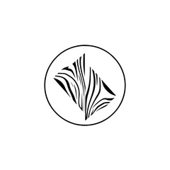 Illustrative image of a minimalistic design featuring a zebra pattern within a circle. © MatandSterre