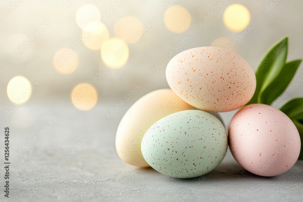 Poster stack of four eggs with different colors and patterns