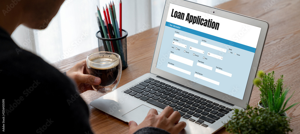 Wall mural online loan application form for modish digital information collection on the internet network
