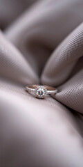 gold ring on a luxury cloth background 