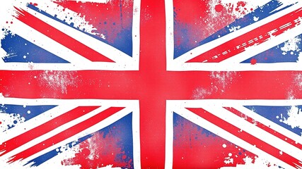 Aged Union Jack Flag Texture in Vintage Spray Paint