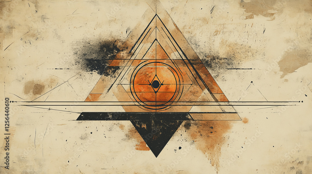 Poster the target of the triangles. low poly target. vector illustration.