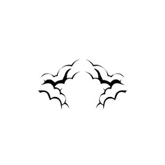 Black arch-shaped cloud design, minimalist style, white background