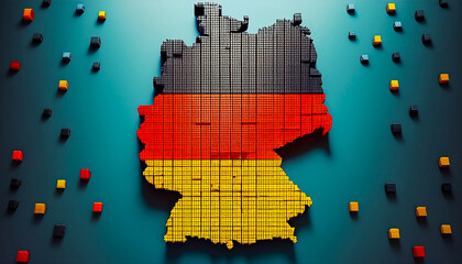 germany map flag in abstract illustration
