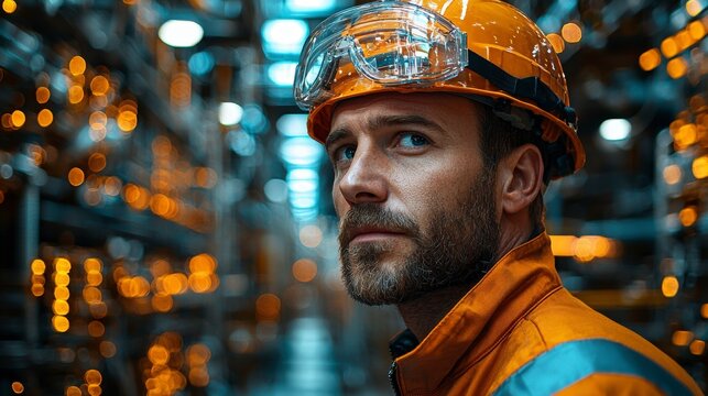 A focused engineer in an industrial environment showcases attention to detail while working on complex machinery, representing dedication and professionalism in the field.