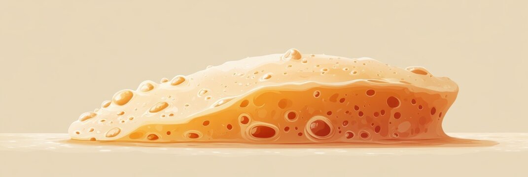 Detailed Artistic Representation of a Textured Kitchen Sponge Highlighting Porous Surface on Neutral Background Showcasing Cleaning Accessories