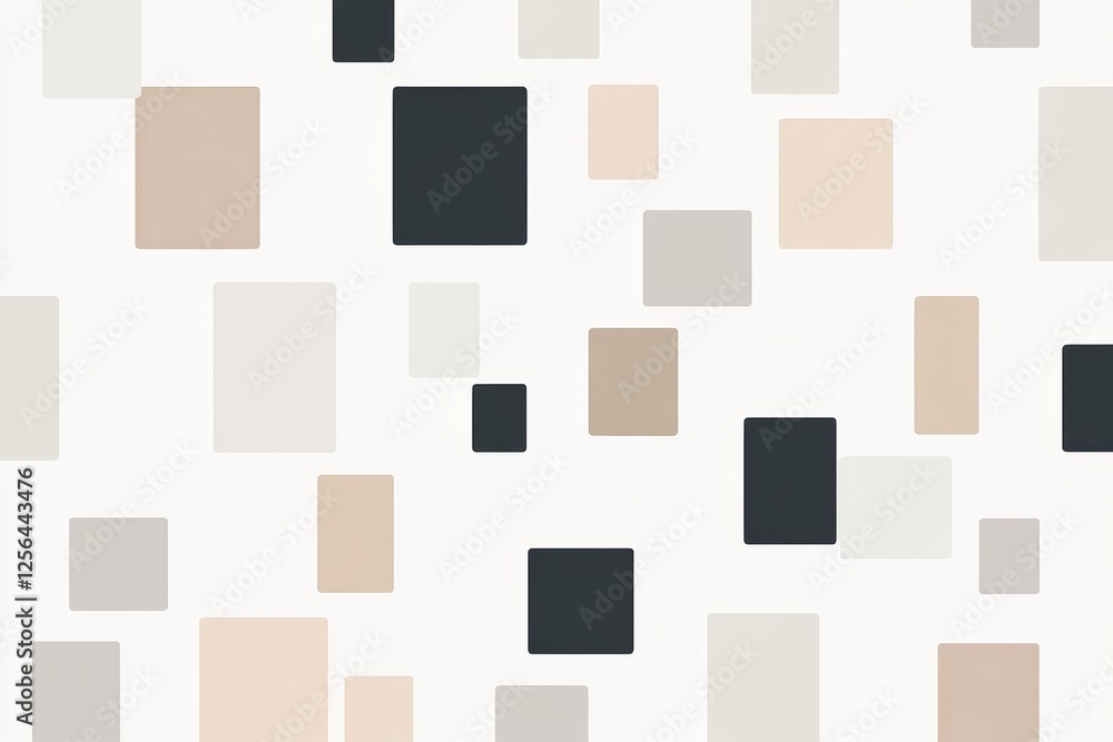 Poster white background with many squares of different colors