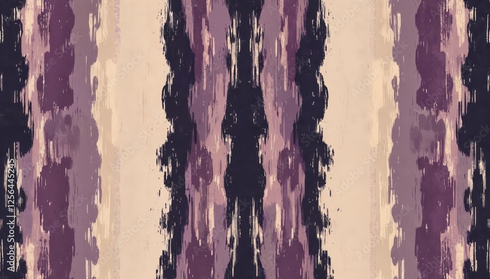 Aufkleber ikat style seamless textured pattern with layered effects in purple, beige tones. fabric textile abs