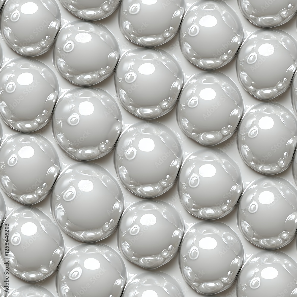 Poster abstract seamless pattern of glossy light gray spheres seamless_pattern