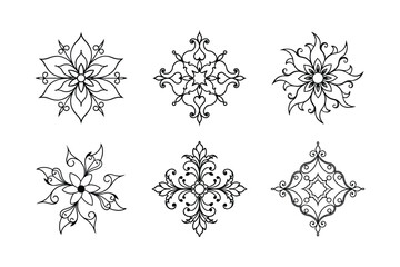 Set of ornamental design elements 