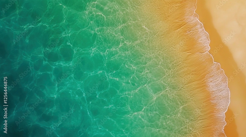 Poster aerial view of water with foreground and background beaches